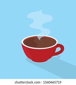 red coffee hot cup vector