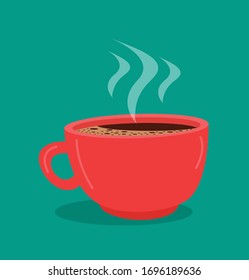 vector de taza caliente de café rojo