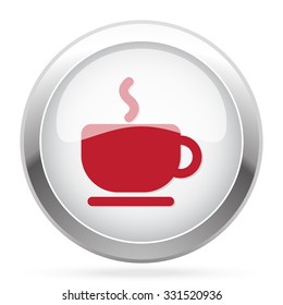 Red Coffee icon on chrome web button