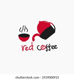 red coffee logo design for business logo.