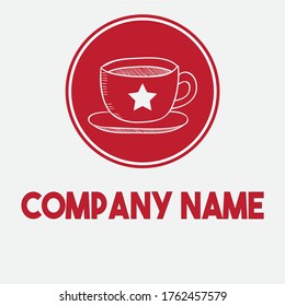 red coffee logo with editable company name