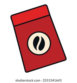 Red coffee packaging with minimalist design, Vector