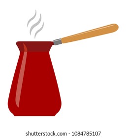 Red coffee turk. Colorful vector illustration for your design.