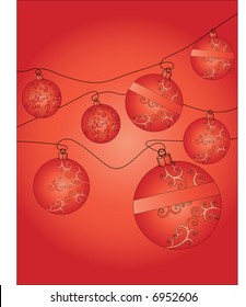 red coil baubles 3 with banners -room for your input of use as is