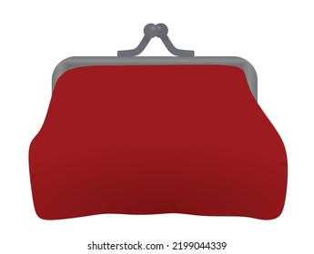 Red  Coin Purse. Vector Illustration