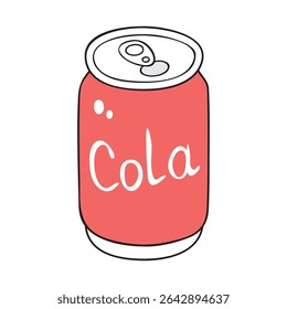 Red cola drink can illustration isolated vector