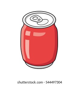 Red Cola Or Soda Soft Drink Can Isolated.