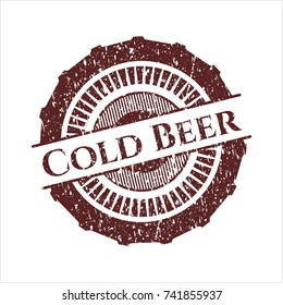 Red Cold Beer distress grunge stamp