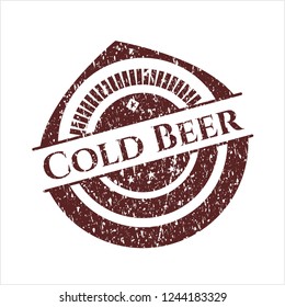 Red Cold Beer grunge stamp