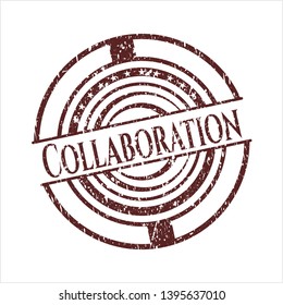 Red Collaboration rubber grunge texture seal