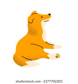 Red collie dog. Cute friendly pet. Flat vector illustration isolated on white background
