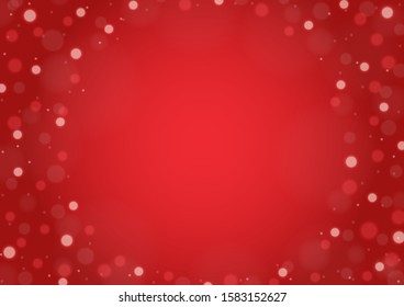 Red color abstract background with soft blur bokeh light effect and copy space for greeting card, website, poster, header, banner. Valentine's day, Merry Christmas and Happy New Year concept.
