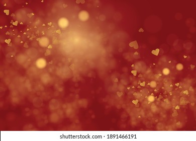 Red color abstract background with soft blur bokeh light effect and copy space for greeting card, website, poster, header, banner. Valentine's day, Merry Christmas and Happy New Year concept.