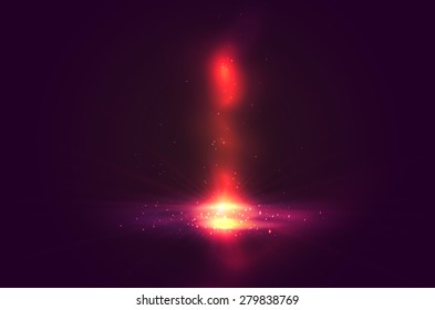 Red color abstract design with a fire, vector