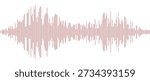 Red color abstract equalizer shape design. Dotted music sound wave element. Audio radio signal visualization concept. Shining digital voice assistant line pattern. Song track sample player. Vector