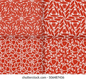 red color. Abstract floral seamless pattern. geometry design. Vector. Texture for holiday cards, Valentines day, wedding invitations, design wallpaper.