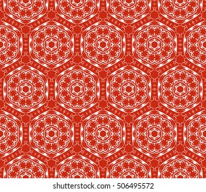 red color. Abstract floral seamless pattern. geometry design. Vector. Texture for holiday cards, Valentines day, wedding invitations, design wallpaper, pattern fills, web page, banner, flyer.