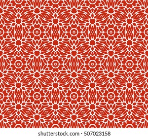 red color. Abstract floral seamless pattern. geometry design. Vector. Texture for holiday cards, Valentines day, wedding invitations, design wallpaper, pattern fills, web page, banner, flyer.