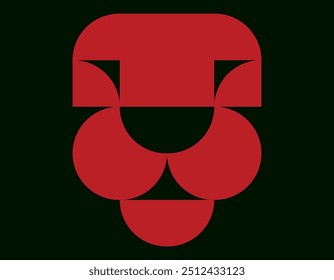 Red color Abstract geometric Lion face vector logo design