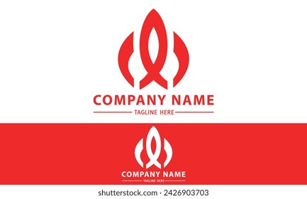 Red Color Abstract Initial Letter B Ribbon Fold Logo Design