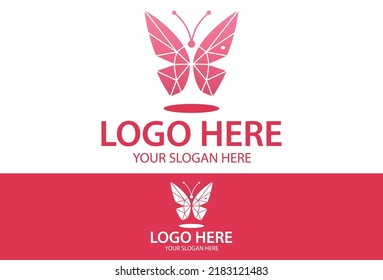 Color rojo Resumen Diseño del logotipo de la mariposa baja de polietileno