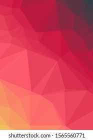 Red Color Abstract trianglify Generative Art background illustration