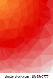Red Color Abstract trianglify Generative Art background illustration
