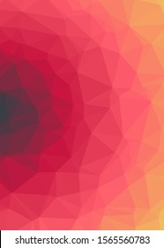 Red Color Abstract trianglify Generative Art background illustration