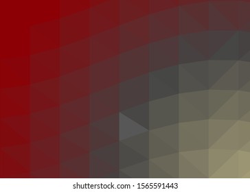 Red Color Abstract trianglify Generative Art background illustration