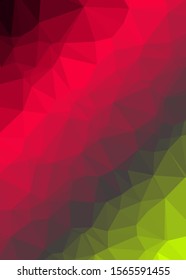 Red Color Abstract trianglify Generative Art background illustration