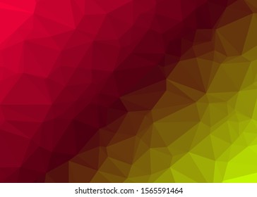 Red Color Abstract trianglify Generative Art background illustration