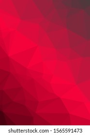 Red Color Abstract trianglify Generative Art background illustration