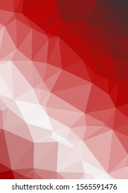 Red Color Abstract trianglify Generative Art background illustration