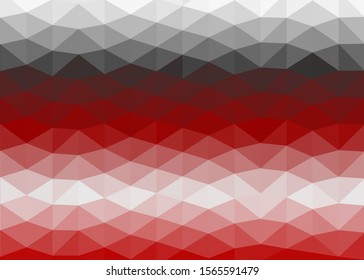 Red Color Abstract trianglify Generative Art background illustration