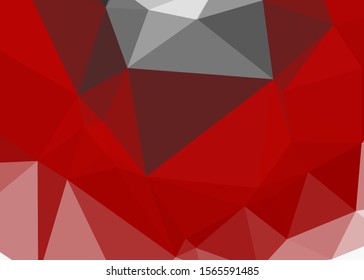 Red Color Abstract trianglify Generative Art background illustration