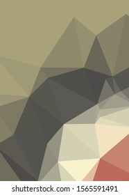 Red Color Abstract trianglify Generative Art background illustration