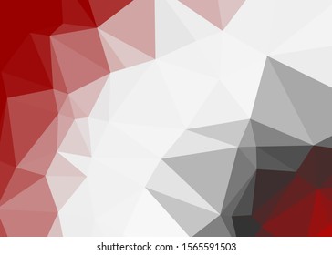 Red Color Abstract trianglify Generative Art background illustration