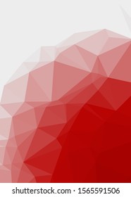 Red Color Abstract trianglify Generative Art background illustration