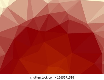 Red Color Abstract trianglify Generative Art background illustration