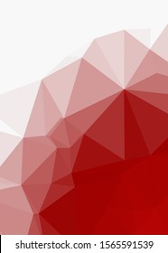 Red Color Abstract trianglify Generative Art background illustration