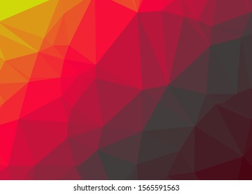 Red Color Abstract trianglify Generative Art background illustration