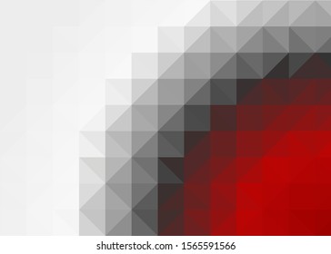 Red Color Abstract trianglify Generative Art background illustration