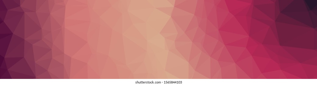 Red Color Abstract trianglify Generative Art background illustration