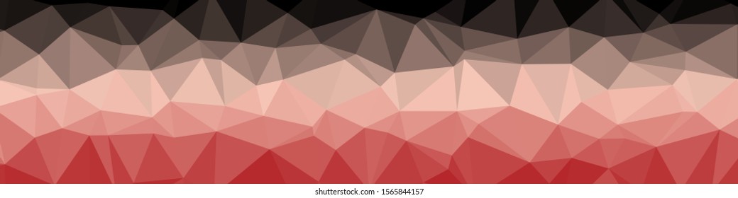 Red Color Abstract trianglify Generative Art background illustration