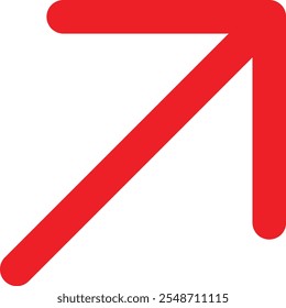 Red color Up Arrow png Icon. on white Background, Left Arrow Transparency. icon directional or traffic. Vector illustration.
