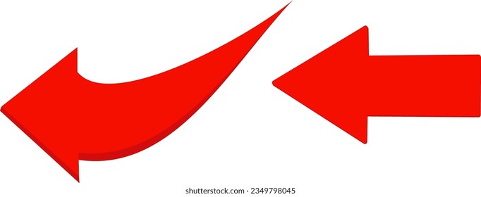  Red color arrows. Realistic 3d design.Replaceable vector design.