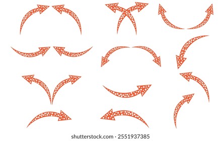 
Conjunto de flechas de color rojo con diseño de elemento de estrella blanca para su uso.