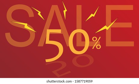 RED COLOR BACKGROUND 50% DISCOUNT
