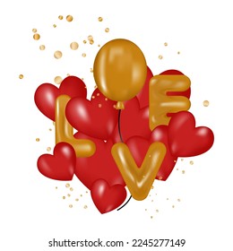 globos de color rojo.ilustración vectorial antes del día de San Valentín