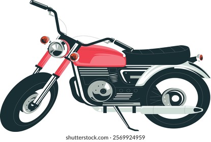 Red color beautiful motorcycle vector illustration. Bike vector design with white background.